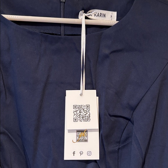 A-Line Retro Dark Blue Sleeveless Dress - Picture 5 of 7